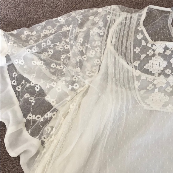 🆕 Zara Basic Collection Cream Eyelet Shirt - Picture 4 of 6